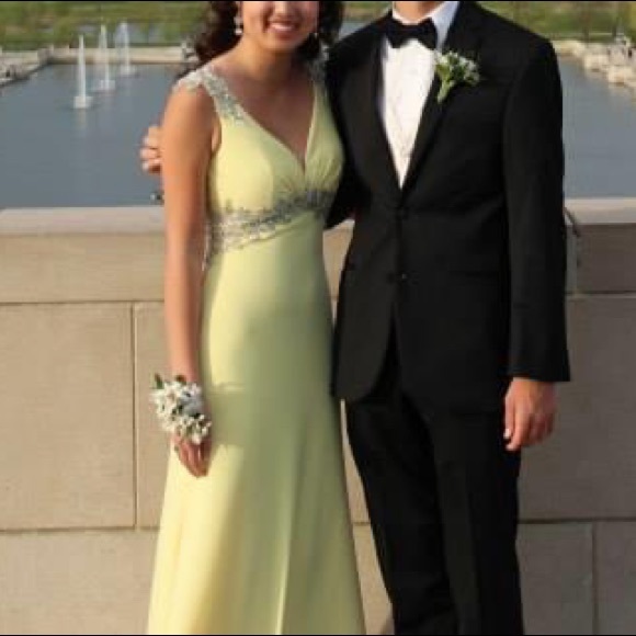 Night Moves Dresses & Skirts - Night Moves 7061 Elegant Evening Dress in Yellow